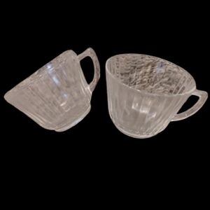 Vintage Macbeth Evans Petalware  Depression Glass Tea Cups, 1930's, Set Of 2